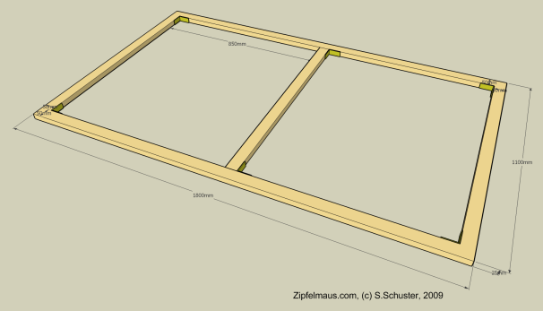 Beamerleinwand Konstruktionszeichnung