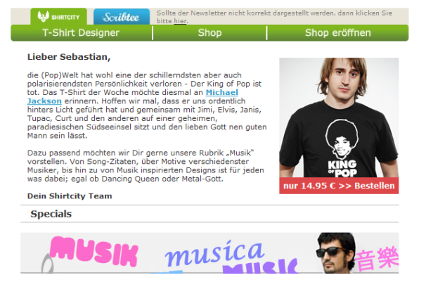 Email-Fundstück Shirtcity Email-Fundstück Shirtcity